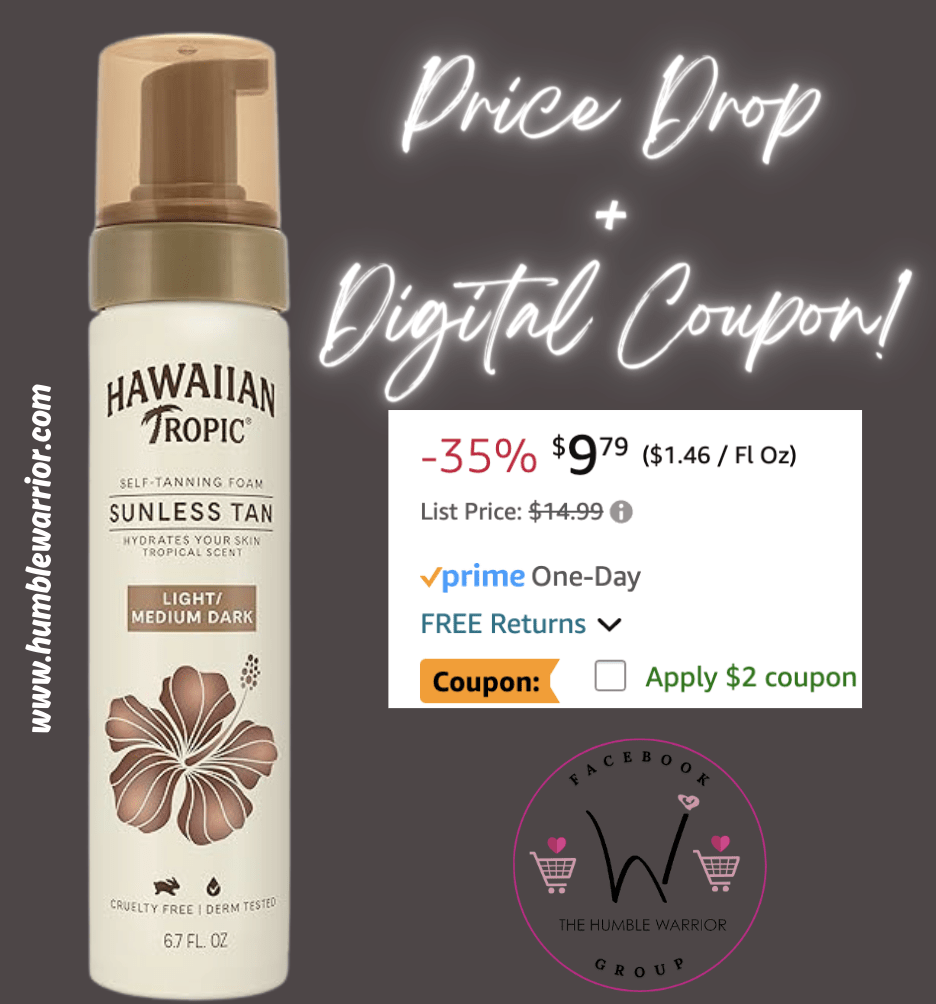 The Hawaiian Tropic Sunless Tan Light/Medium Self-Tanning Foam!
